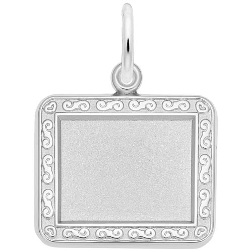 Sterling Silver Rectangle Scroll PhotoArt® Charm by Rembrandt Charms