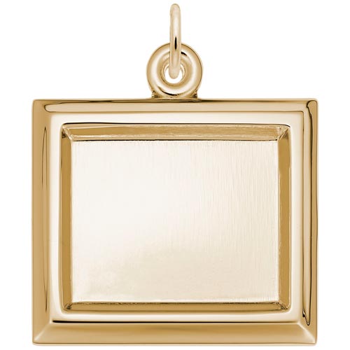 Gold Plated Large Rectangle PhotoArt® Charm by Rembrandt Charms Gold Plated Large Rectangle PhotoArt® Charm by Rembrandt Charms