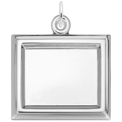 14K White Gold Large Rectangle PhotoArt® Charm by Rembrandt Charms