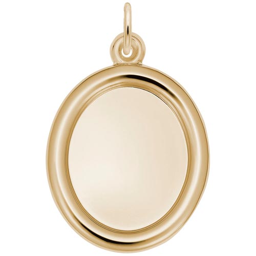 Gold Plated Large Oval PhotoArt® Charm by Rembrandt Charms Gold Plated Large Oval PhotoArt® Charm by Rembrandt Charms