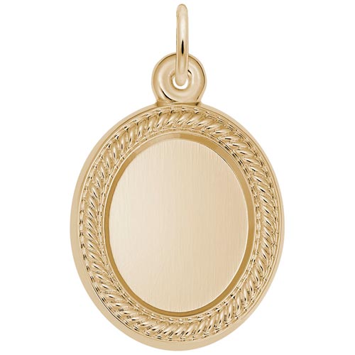 14K Gold Small Oval Rope PhotoArt® Charm by Rembrandt Charms