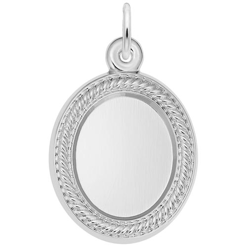 Sterling Silver Small Oval Rope PhotoArt® Charm by Rembrandt Charms