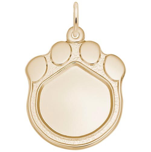 Gold Plated Pet Paw Print PhotoArt® Charm by Rembrandt Charms
