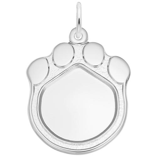 Sterling Silver Pet Paw Print PhotoArt® Charm by Rembrandt Charms Sterling Silver Pet Paw Print PhotoArt® Charm by Rembrandt Charms