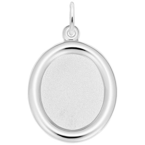 14K White Gold Small Oval PhotoArt® Charm by Rembrandt Charms