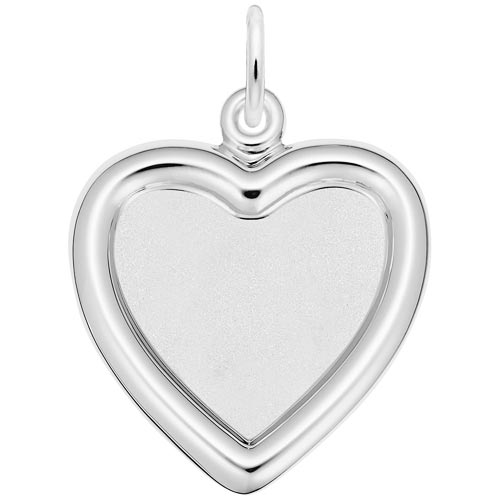 14K White Gold Small Heart PhotoArt® Charm by Rembrandt Charms