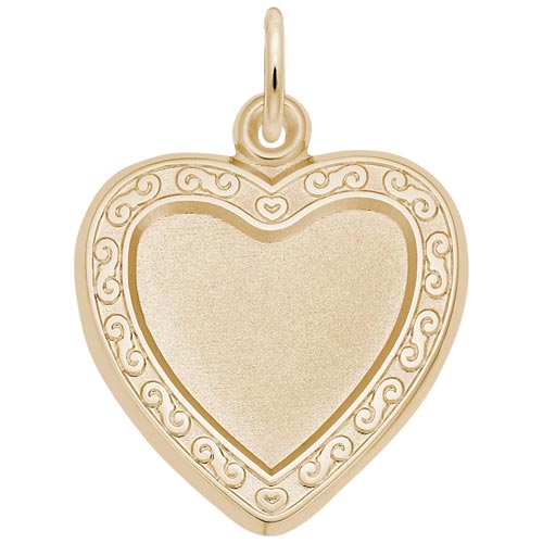10K Gold Heart Scroll PhotoArt® Charm by Rembrandt Charms 10K Gold Heart Scroll PhotoArt® Charm by Rembrandt Charms