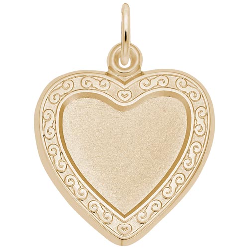 Gold Plated Heart Scroll PhotoArt® Charm by Rembrandt Charms