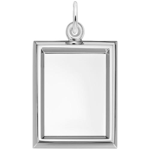 14K White Gold Small Rectangle PhotoArt® Charm by Rembrandt Charms
