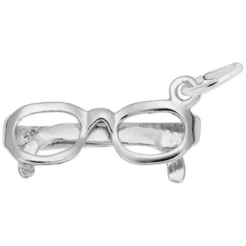 14K White Gold Eye Glasses Charm by Rembrandt Charms