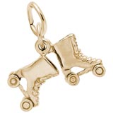 Gold Plate Roller Skates Accent Charm by Rembrandt Charms