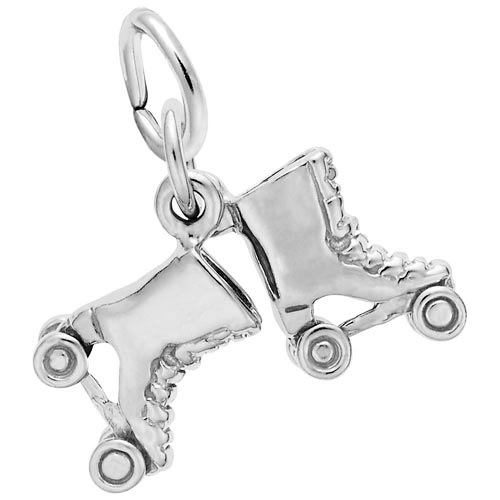 14K White Gold Roller Skates Accent Charm by Rembrandt Charms