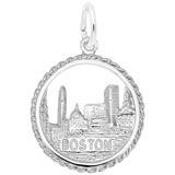 14K White Gold Boston Skyline Charm by Rembrandt Charms