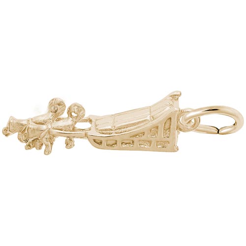 14K Gold Dog Sled Charm by Rembrandt Charms 14K Gold Dog Sled Charm by Rembrandt Charms