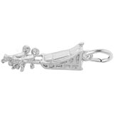 14K White Gold Dog Sled Charm by Rembrandt Charms