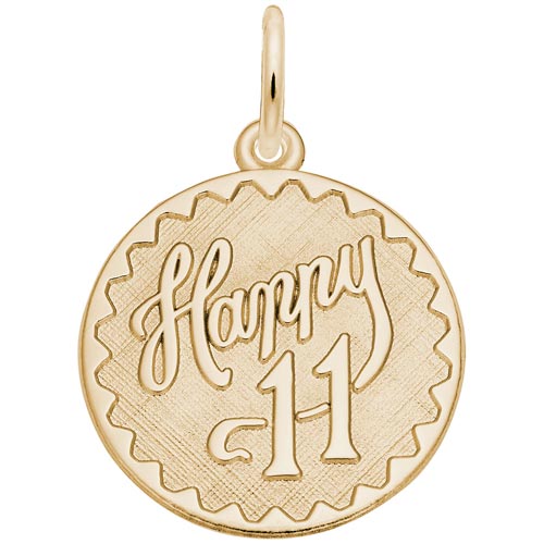 14k Gold Happy 11 Birthday Charm by Rembrandt Charms 14k Gold Happy 11 Birthday Charm by Rembrandt Charms