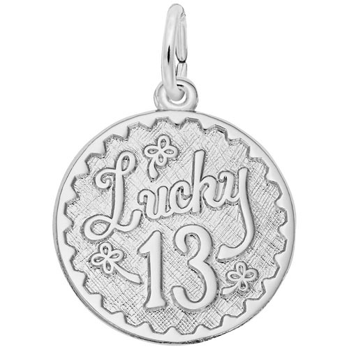 14k White Gold Lucky 13 Charm by Rembrandt Charms