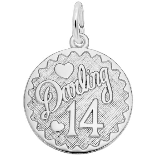 14k White Gold Darling 14 Birthday by Rembrandt Charms