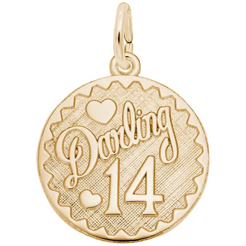 14k Gold Darling 14 Birthday Charm by Rembrandt Charms