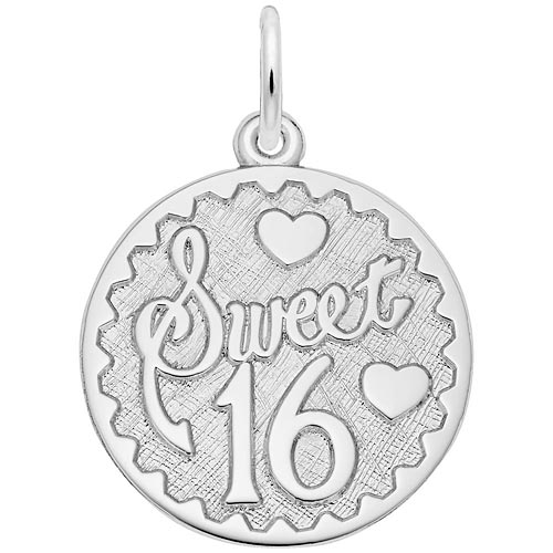 Sterling Silver Sweet Sixteen Disc Charm by Rembrandt Charms