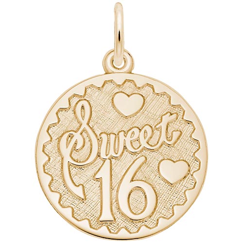 10k Gold Sweet Sixteen Disc Charm by Rembrandt Charms