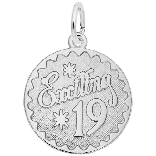 Sterling Silver Exciting 19 Birthday Charm by Rembrandt Charms