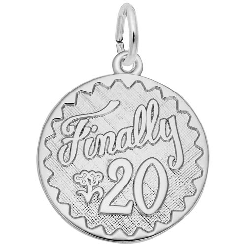 Sterling Silver Finally 20 Birthday Charm by Rembrandt Charms