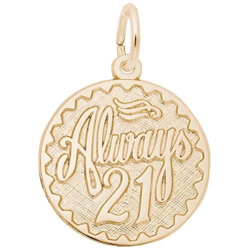 14k Gold Always Twenty One Disc Charm by Rembrandt Charms 14k Gold Always Twenty One Disc Charm by Rembrandt Charms