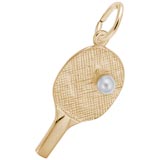 Gold Plated Ping Pong Paddle & pearl by Rembrandt Charms