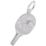 14k White Gold Ping Pong Paddle & pearl by Rembrandt Charms