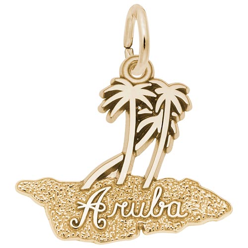 14k Gold Aruba Palm Trees Charm by Rembrandt Charms