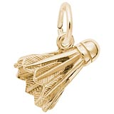 Gold Plated Badminton Birdie Charm by Rembrandt Charms