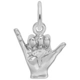 14K White Gold Hang Loose Charm by Rembrandt Charms