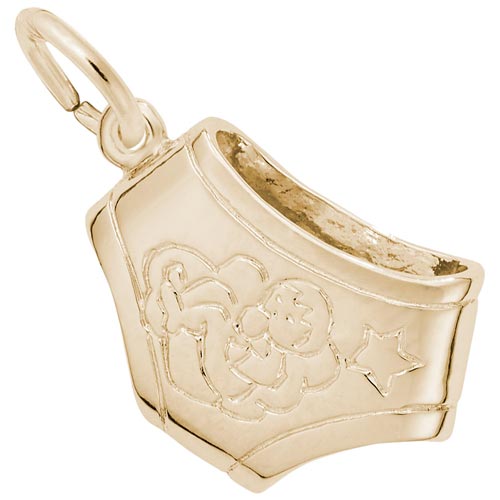 10K Gold Baby Diaper Charm by Rembrandt Charms