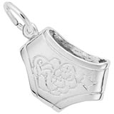 14K White Gold Baby Diaper Charm by Rembrandt Charms