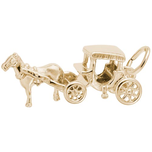 Gold Plate Horse and Surrey Charm by Rembrandt Charms