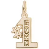 Gold Plated Number One Grad Charm by Rembrandt Charms