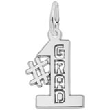 14k White Gold Number One Grad Charm by Rembrandt Charms