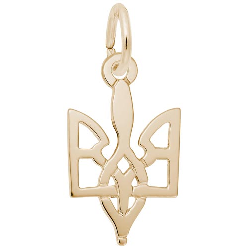 14K Gold Ukrainian Trident Charm by Rembrandt Charms 14K Gold Ukrainian Trident Charm by Rembrandt Charms