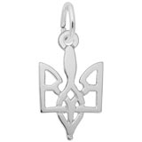 14K White Gold Ukrainian Trident Charm by Rembrandt Charms