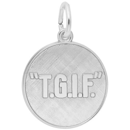 14K White Gold TGIF Charm by Rembrandt Charms 14K White Gold TGIF Charm by Rembrandt Charms