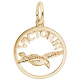 10K Gold Victoria Bird Open Disc Charm by Rembrandt Charms