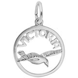 14K White Gold Victoria Bird Open Disc Charm by Rembrandt Charms