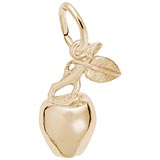 10K Gold Apple with Stem Charm by Rembrandt Charms