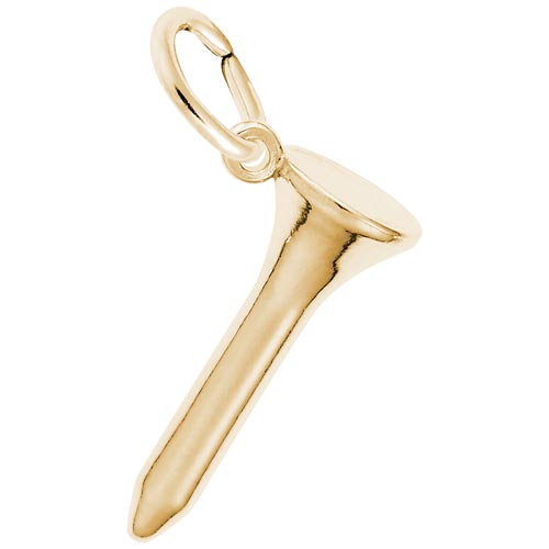 Gold Plated Golf Tee Charm by Rembrandt Charms Gold Plated Golf Tee Charm by Rembrandt Charms