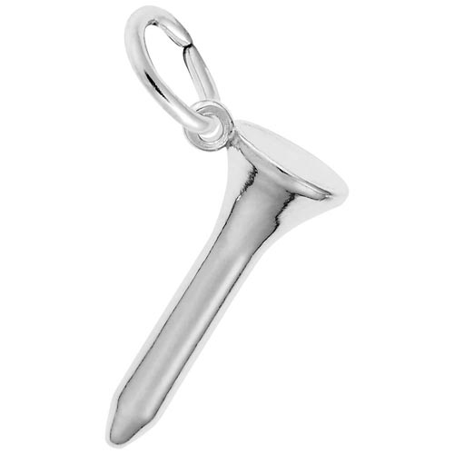 14K White Gold Golf Tee Charm by Rembrandt Charms