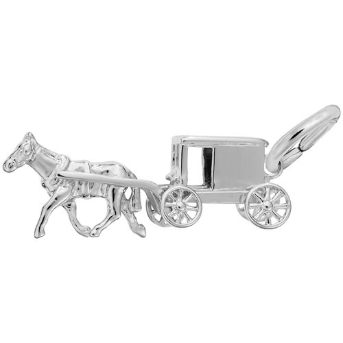 14K White Gold Amish Wagon Charm by Rembrandt Charms