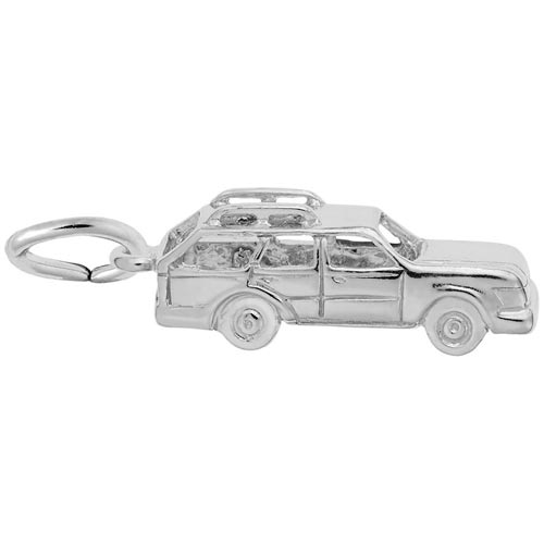 14K White Gold Station Wagon Charm by Rembrandt Charms