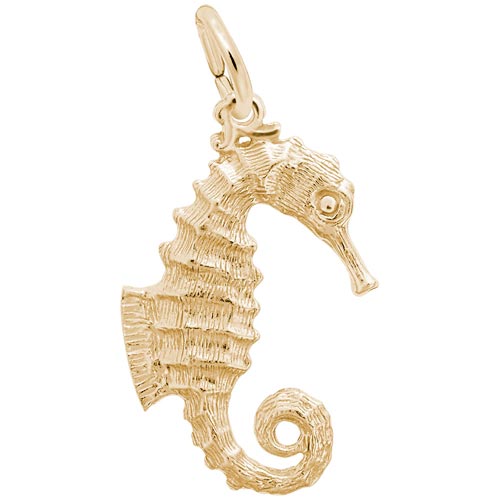 14K Gold Curly Tail Seahorse Charm by Rembrandt Charms