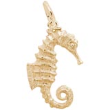 Gold Plate Curly Tail Seahorse Charm by Rembrandt Charms